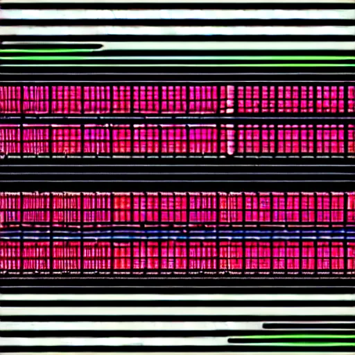 Image similar to nuclear brutalist sounds waves in infinite recursion fourier transform