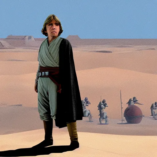 Prompt: panorama tatooine Luke skywalker
