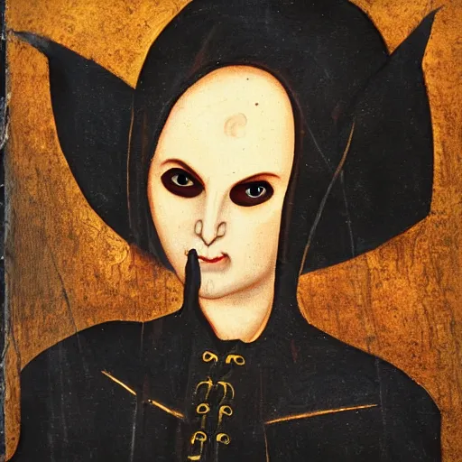 Image similar to vampire, medieval painting