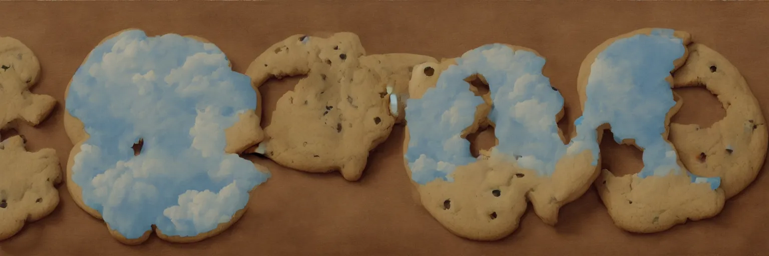 Image similar to cookies painting magritte