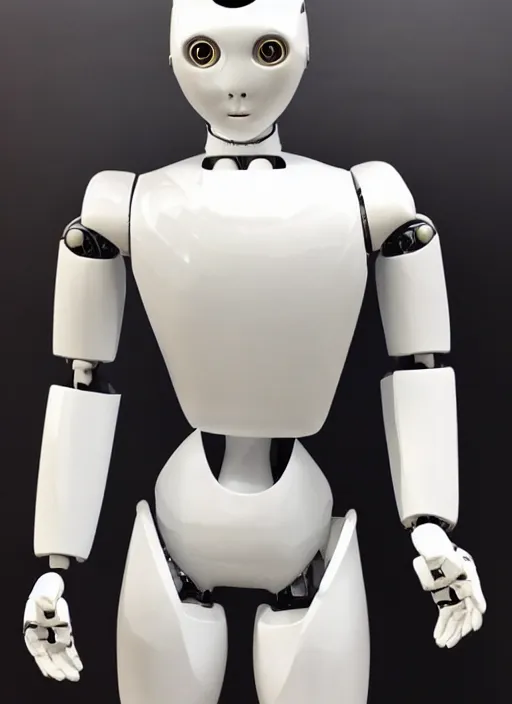 Image similar to 'futuristic white ceramic humanoid robot male with a handsome face and muscular body'