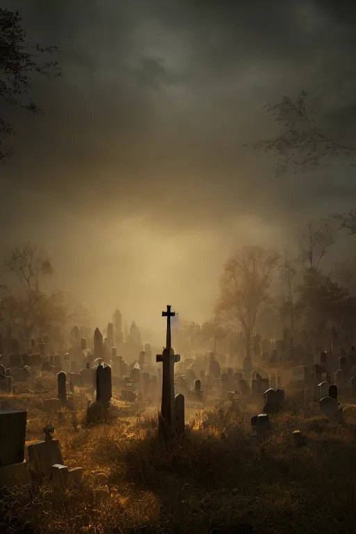 Image similar to The graveyard of our memories, dramatic lighting, cinematic, establishing shot, extremely high detail, foto realistic, cinematic lighting, post processed, concept art, high details, cinematic, 8k resolution, beautiful detailed, photorealistic, digital painting, artstation, concept art, smooth, sharp focus, artstation trending, octane render, unreal engine