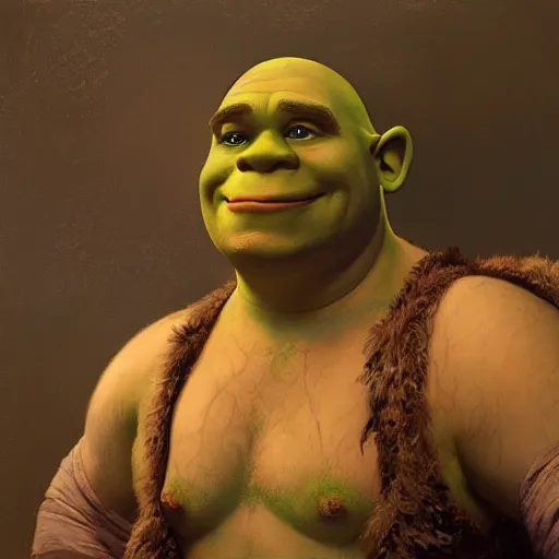 Prompt: a beautiful painting of shrek, art photography, highly detailed painting by gaston bussiere, craig mullins, j. c. leyendecker 8 k