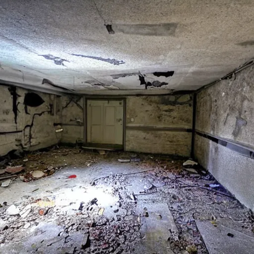 Prompt: abandoned basement, craigslist photo