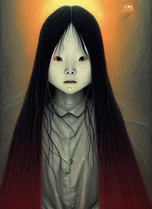 portrait of sadako of the ring, desaturated colors, | Stable Diffusion ...