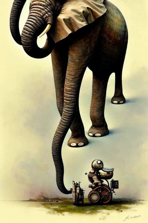 Image similar to ( ( ( ( ( 2 0 5 0 s retro future robot elephant. muted colors. ) ) ) ) ) by jean - baptiste monge!!!!!!!!!!!!!!!!!!!!!!!!!!!!!!