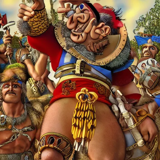 Prompt: Asterix the gaul by Edgar P. Jacobs, highly detailed, intricate, 8k