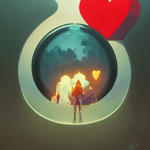 Image similar to heart icon stylized minimalist loftis, cory behance hd by jesper ejsing, by rhads, makoto shinkai and lois van baarle, ilya kuvshinov, rossdraws global illumination