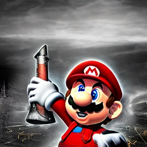 Image similar to mario in the world war two battlefields