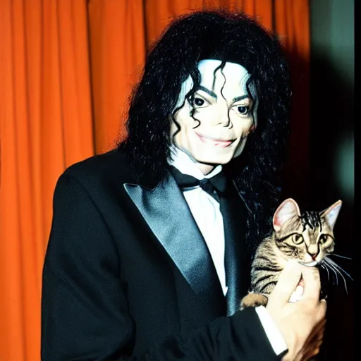 Image similar to michael jackson in a cat suit