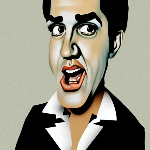 Prompt: caricature of elvis presley
