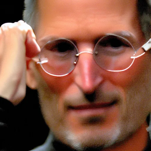 Image similar to Steve Jobs demos failed product iTopHat (2007) looks ridiculous on his head HDR Getty