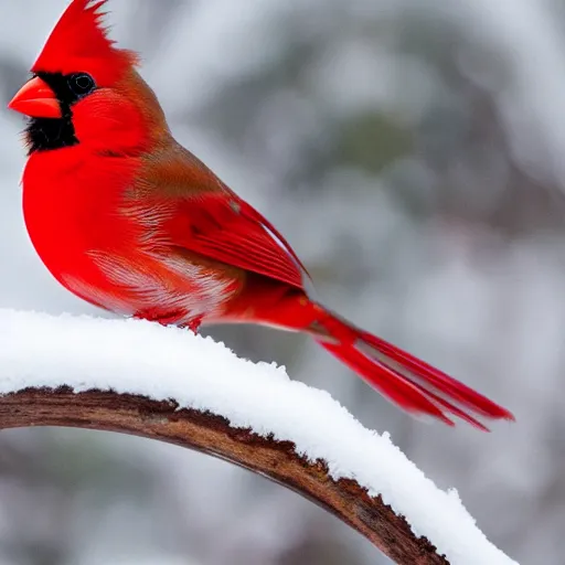 Prompt: A Lovely Photograph Of A Red Cardinal In The Snow, exquisite detail, Award-Winning