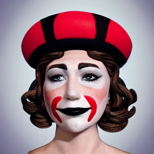 Prompt: the hamburglar as a beautiful woman, photo realistic, 8 k,