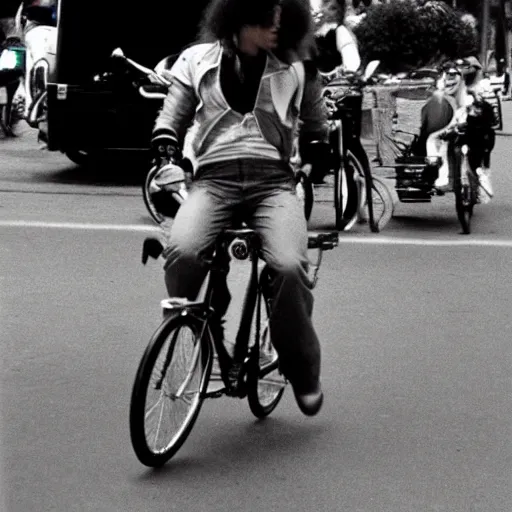 Image similar to michael jackson riding a bicycle