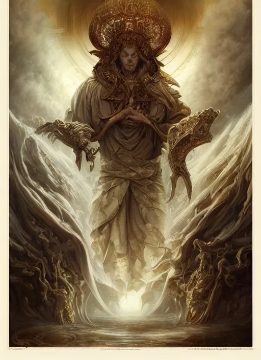 Image similar to the god king, elegant, highly detailed, centered, digital painting, artstation, concept art, smooth, sharp focus, illustration, artgerm, tomasz alen kopera, peter mohrbacher, donato giancola, joseph christian leyendecker, wlop, frank frazetta