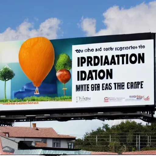 Image similar to a billboard advertising Inflation