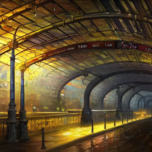 Image similar to subway station cryengine render by android jones, james christensen, rob gonsalves, leonid afremov and tim white