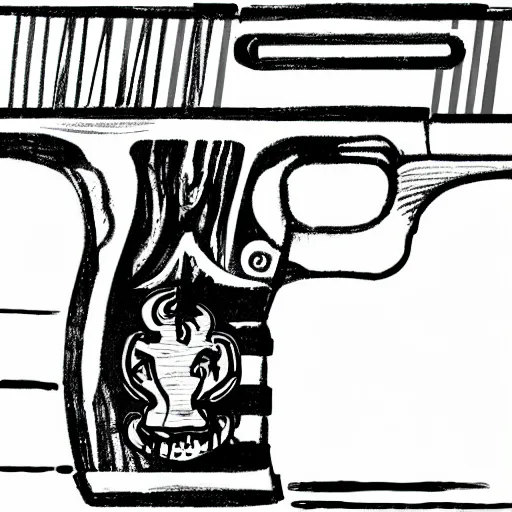 Image similar to chipotle themed gun drawing