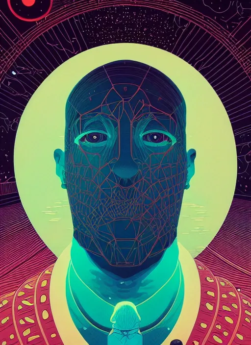 Prompt: symmetry!! stunning portrait of man on the moon, by victo ngai, kilian eng vibrant colors, dynamic lighting, digital art, winning award masterpiece, fantastically beautiful, illustration, aestheticly inspired by beksinski and dan mumford, upscale with simon stalenhag work, artstation, 8 k