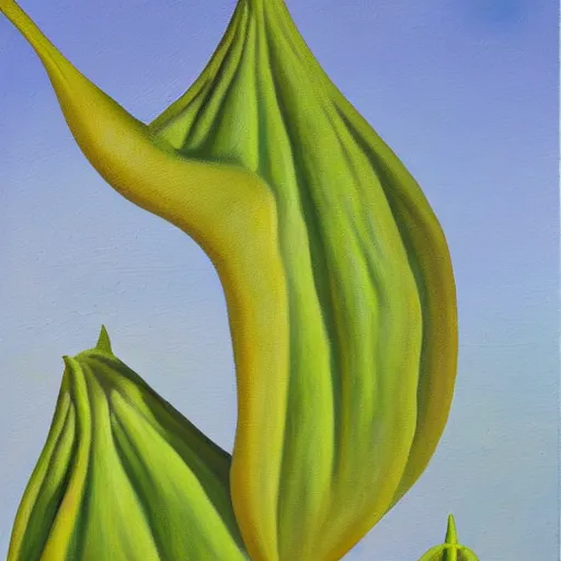Image similar to oil panting of a brugmansia suaveolens flower