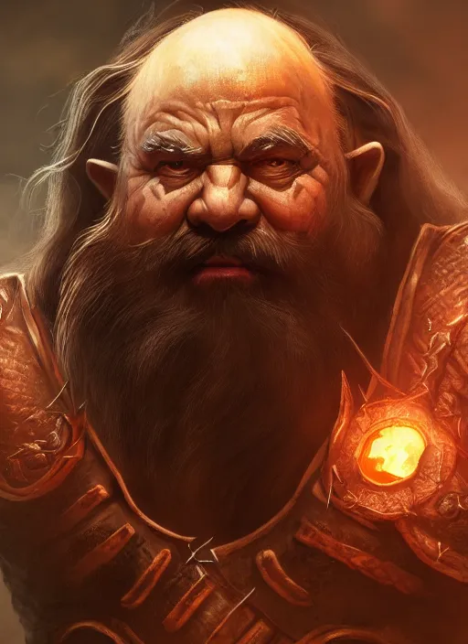 Image similar to dwarf ultra detailed fantasy, elden ring, realistic, dnd character portrait, full body, dnd, rpg, lotr game design fanart by concept art, behance hd, artstation, deviantart, global illumination radiating a glowing aura global illumination ray tracing hdr render in unreal engine 5