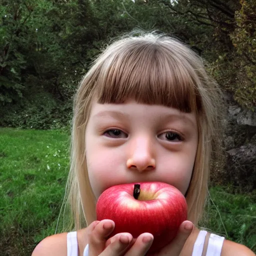 Prompt: girl made out of apple