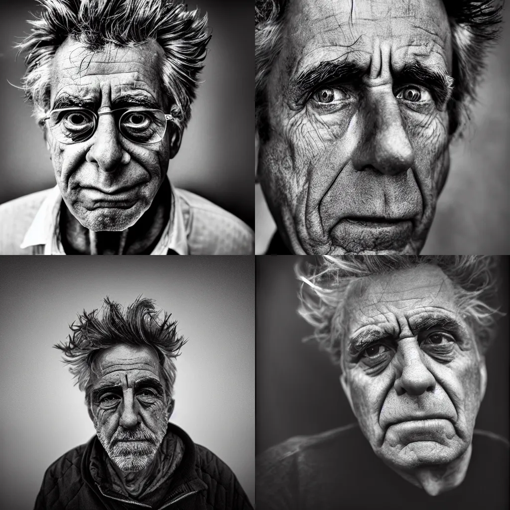 Prompt: portrait of Rick Sanchez in the style of Lee Jeffries, award-winning, detailed, 82 mm sigma art, close up