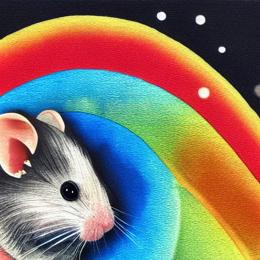 Image similar to rainbow hamster in the style of stray, 8 k, hd, light reflection