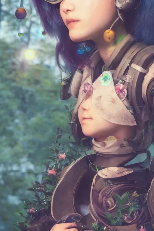 Image similar to solarpunk girl kawaii wearing oculus, ultra realistic, concept art, intricate details, highly detailed, photorealistic, octane render, 8 k