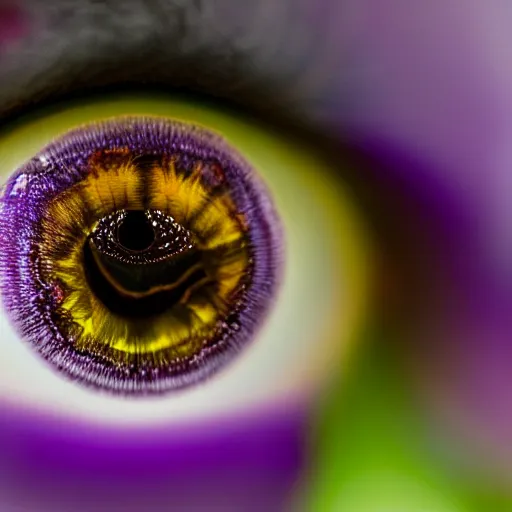 Prompt: beautiful eyes, colorful iris, macro photograph