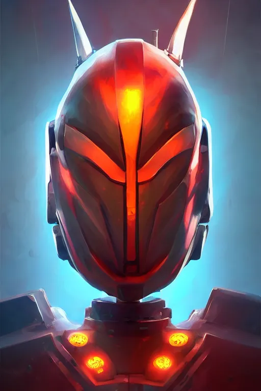 Image similar to epic mask helmet robot ninja portrait stylized as fornite style game design fanart by concept artist gervasio canda, behance hd by jesper ejsing, by rhads, makoto shinkai and lois van baarle, ilya kuvshinov, rossdraws global illumination radiating a glowing aura global illumination ray tracing hdr render in unreal engine 5