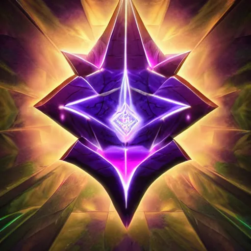 Prompt: purple magic mana symbol, powerful epic legends game icon stylized digital illustration radiating a glowing aura global illumination ray tracing hdr fanart arstation by ian pesty and katarzyna bek - chmiel