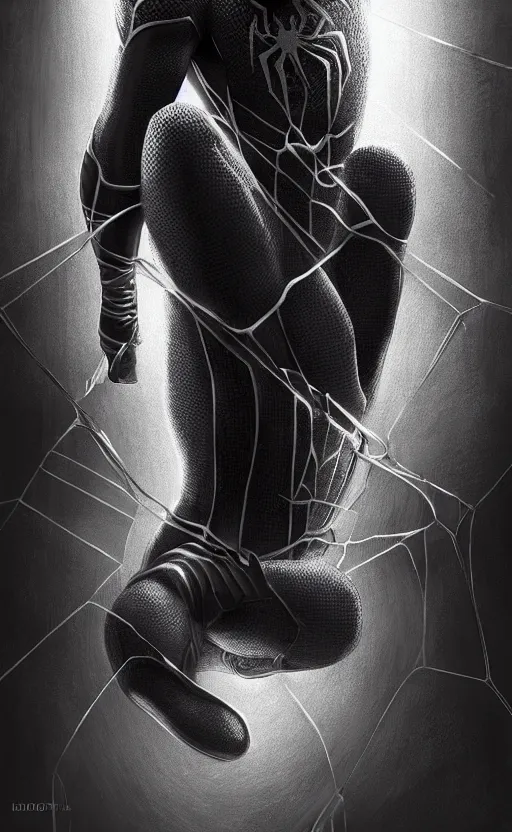 Image similar to spiderman noir, dynamic lighting, photorealistic fantasy concept art, trending on art station, stunning visuals, creative, cinematic, ultra detailed