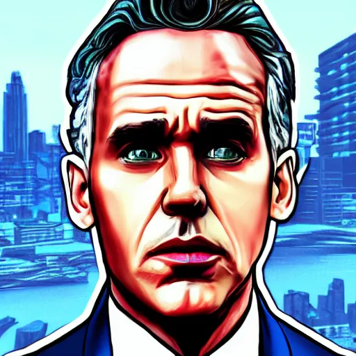 Image similar to Jordan B Peterson GTA cover art