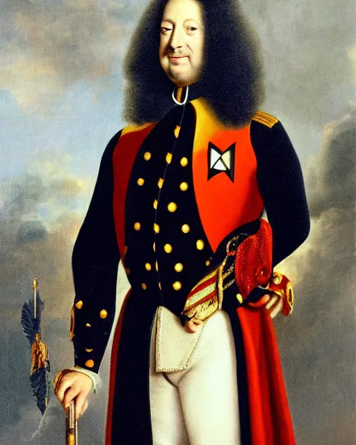 Prompt: starfleet uniform, official portrait of louis xiv in starfleet uniform