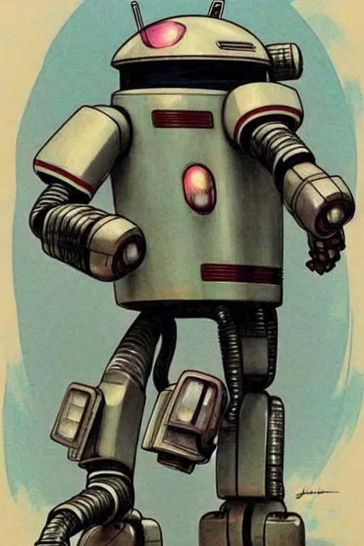 Prompt: ( ( ( ( ( 1 9 5 0 s retro future robot android 1 9 8 0 s robot home robot. muted colors. ) ) ) ) ) by jean - baptiste monge!!!!!!!!!!!!!!!!!!!!!!!!!!!!!!