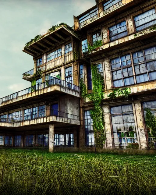 Image similar to a beautiful ultradetailed highly detailed house city nature industrial architecture urbex unfinished building by owen d. pomery, thermal imaging liberty city flowers, archdaily, wallpaper, highly detailed, trending on artstation.