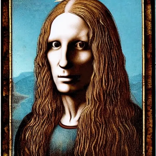 Prompt: Corey Taylor with long blond hair by Leonardo da Vinci