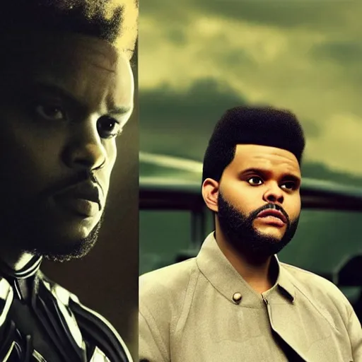 Image similar to the weeknd as black panther