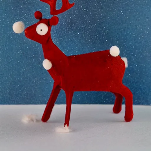 Prompt: stop motion reindeer