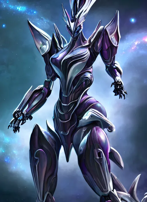 Image similar to cinematic goddess shot, cosmic sized perfectly proportioned stunning beautiful hot anthropomorphic robot mecha female dragon, nebula background, larger than galaxies, galaxy being held by sharp claws, sleek silver armor, epic proportions, epic size, epic scale, ultra detailed digital art, furry art, macro art, dragon art, giantess art, warframe fanart, furaffinity, deviantart