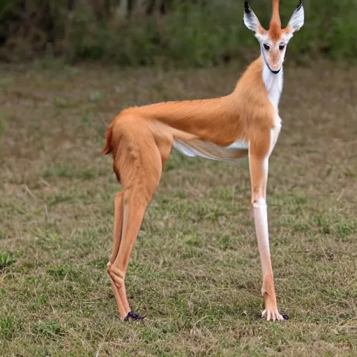 Image similar to photo of a hybrid between a borzoi and a gerenuk