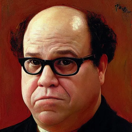 Image similar to danny davito frank reynolds movie actor photograph, portrait, famous painting, by ilya repin