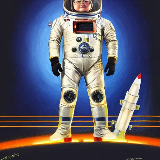 Prompt: Rocketman (2019) designed by James Gurney, Artstation, ultradetailed, digital Painting by James gurney