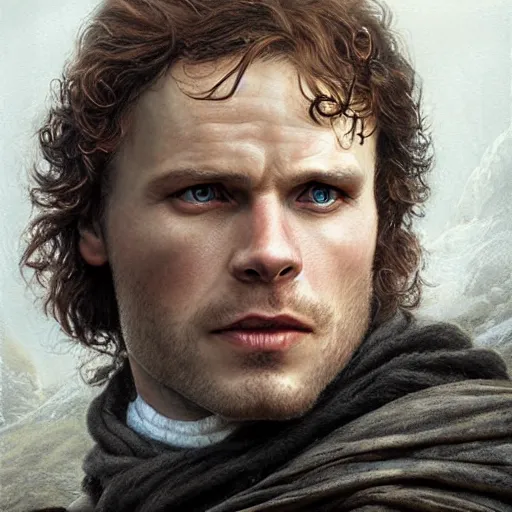 Prompt: Beautiful hyperrealistic detailed matte portrait painting of Jamie Fraser, by andreas rocha and john howe, and Martin Johnson