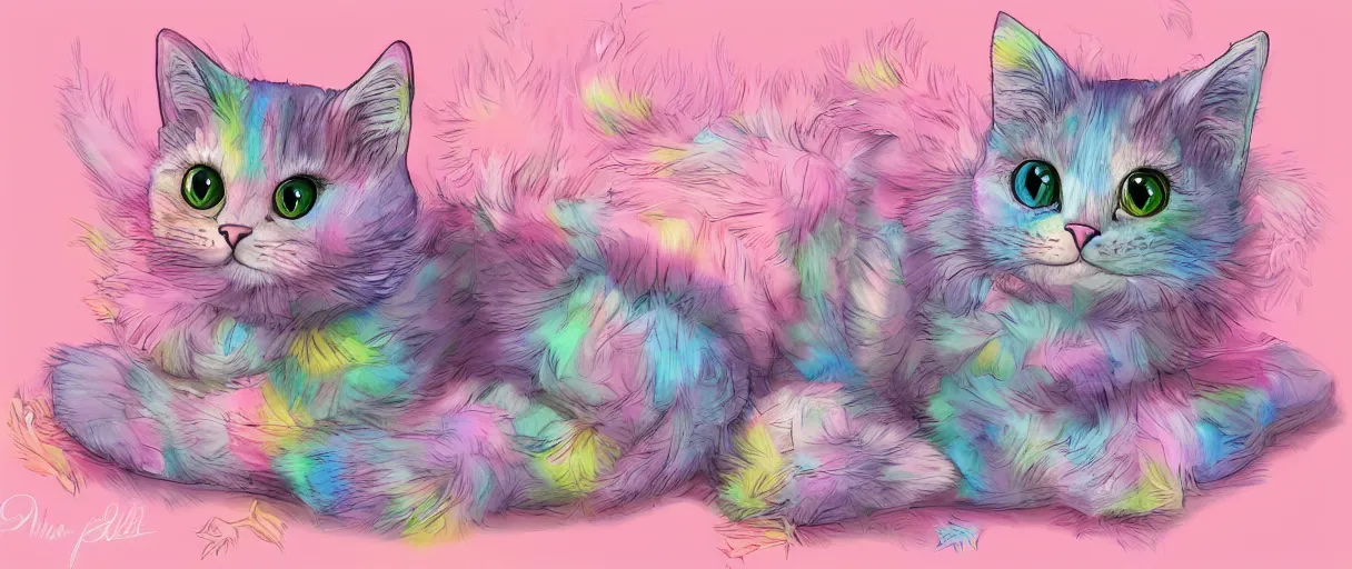 Prompt: kawaii pastel skeleton cat, digital art, pastel, colorful,