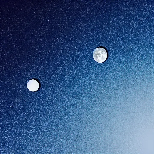 Prompt: photo of a thousand separate moons different sizes in the sky