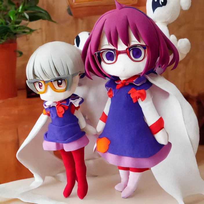 Image similar to velma, an anime fumo of velma, plush, detailed product photo