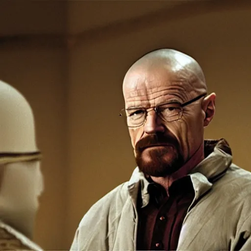 Prompt: Walter White at the council of Elrond